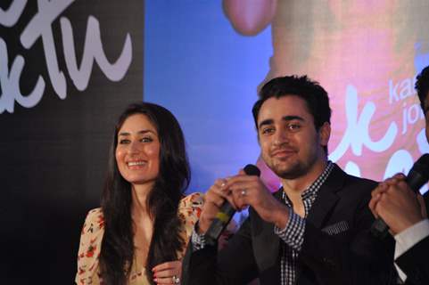 Imran Khan and Kareena Kapoor at their film 'Ek Main Aur Ekk Tu' first look launch at Hotel Taj Land