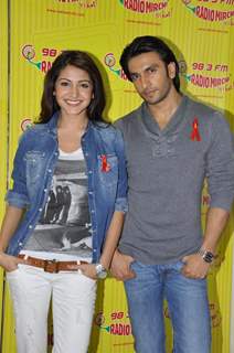 Anushaka Sharma and Ranveer Singh promote their film 'Ladies vs Ricky Bahl' at 98.3 FM Radio Mirchi studio