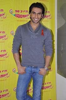 Ranveer Singh promote his film 'Ladies vs Ricky Bahl' at 98.3 FM Radio Mirchi studio