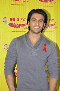 Ranveer Singh promote his film 'Ladies vs Ricky Bahl' at 98.3 FM Radio Mirchi studio