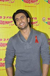 Ranveer Singh promote his film 'Ladies vs Ricky Bahl' at 98.3 FM Radio Mirchi studio