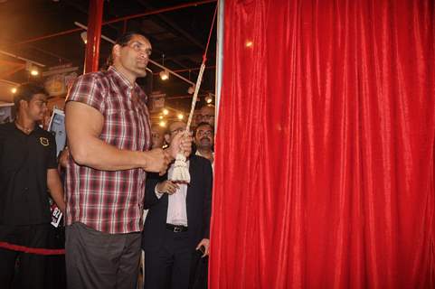 WWE Superstar Khali poses during the launch of game &quot;The Great Khali&quot; at Hamleys