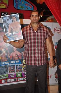 WWE Superstar Khali poses during the launch of game &quot;The Great Khali&quot; at Hamleys