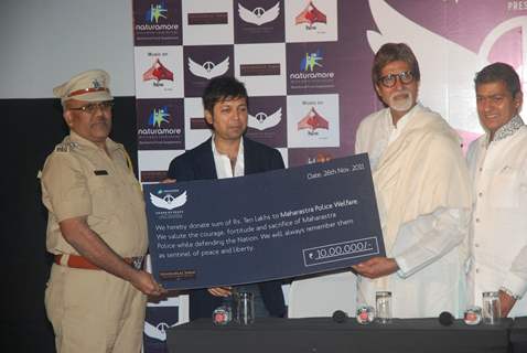 Amitabh Bachchan launches Aadesh Shrivastav's album based on 26/11 &quot;Sounds of Peace&quot; at Cinemax