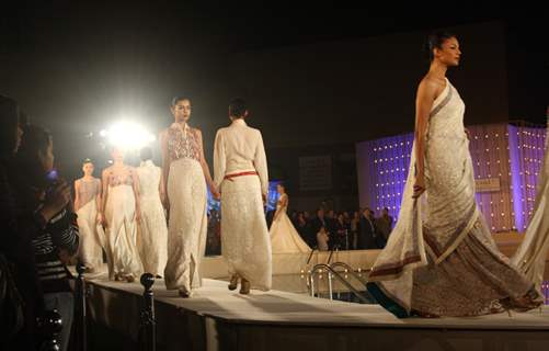 A model showcasing designer Payal Jain's creation at a fashion show at Hyatt Regency in New Delhi