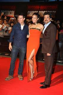 Tom Cruise, Paula Patton and Anil Kapoor at special screening of film Mission Impossible at IMAX