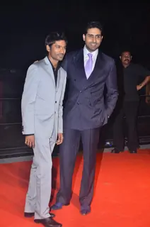 Abhishek Bachchan poses for a photo at Mission Impossible premiere at IMAX Wadala