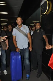 Cricketer Andrew Symonds snapped at the Mumbai Airport to participate in the reality show 'Bigg Boss