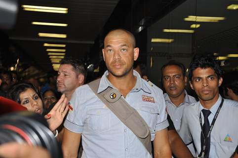 Cricketer Andrew Symonds snapped at the Mumbai Airport to participate in the reality show Bigg Boss