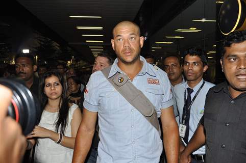 Cricketer Andrew Symonds snapped at the Mumbai Airport to participate in the reality show Bigg Boss