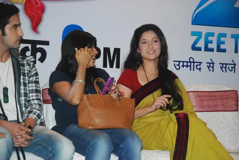 Ekta Kapoor with Ankita Lokhande at 'Pavitra Rishta' serial new cast introduction at Novotel, Mumbai