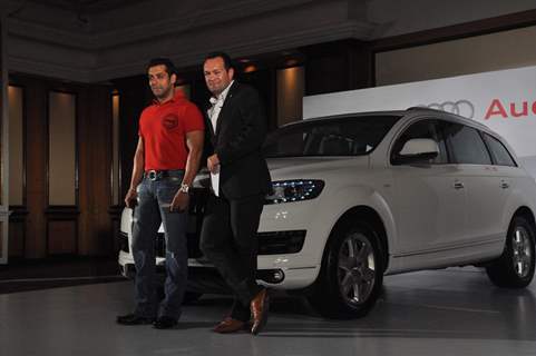 Audi India officially presenting an Audi Q7 to Superstar Salman Khan acknowledged the success of film 'Bodyguard' in Mumbai