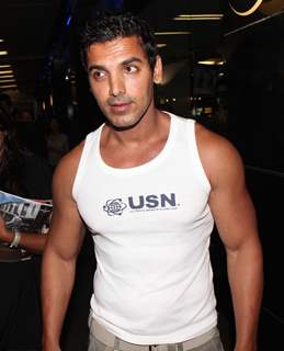 John Abraham snapped at Mumbai International Airport