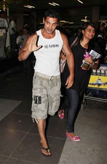 John Abraham snapped at Mumbai International Airport