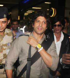 Farhan Akhtar snapped at Mumbai International Airport