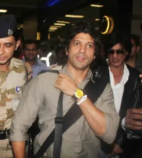 Farhan Akhtar snapped at Mumbai International Airport