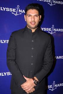 Indian cricketer Yuvraj Singh poses during the unveiling of 'Ulysse Nardin' limited edition watches in Mumbai