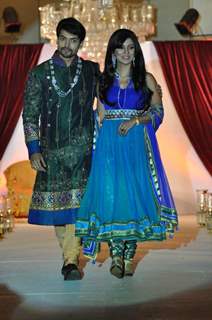 Gurmeet Choudhary and Debina walk the ramp for designer Nisha Sagar Bridal Collection