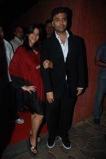 Ekta Kapoor and Karan Johar at The Dirty Picture success party