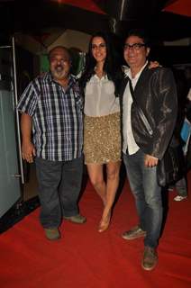 Saurabh Shukla with Vinay Pathak and Neha Dhupia at Premiere of film 'Pappu Can't Dance Saala'