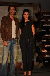 Arjun Rampal and Neha Dhupia at Gillette press meet at Trident