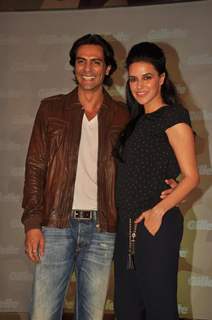 Arjun Rampal and Neha Dhupia at Gillette press meet at Trident