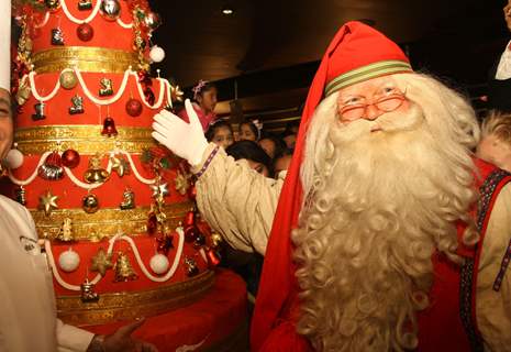 Celebrating the spirit of Christmas the official Santa Claus from Lapland ,Finland  at Le Meridien ,in New Delhi. .