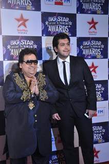 Bappi Lahiri with son Bappa at Big Star Entertainment Awards at Bhavans Ground in Andheri, Mumbai