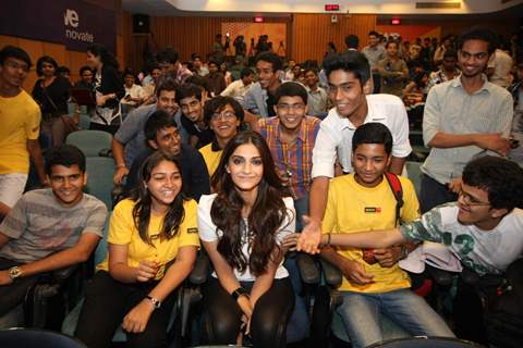 Sonam Kapoor meets Twitter fans at Welingkar College in Mumbai