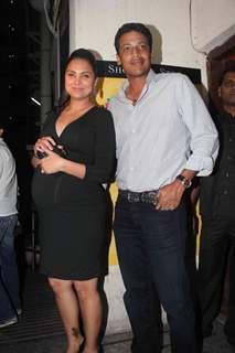 Lara Dutta with husband Mahesh at Don 2 special screening at PVR