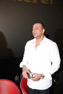 Sanjay Dutt gestures during the promo launch of film 'Agneepath' in Mumbai