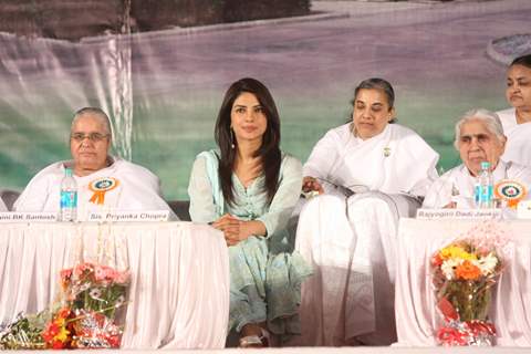 Priyanka Chopra with children during the Brahma Kumaris Conclude Megha Platinum Jubilee Celebrations