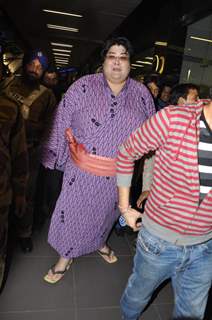 Japanese Sumo Wrestling Champion Yamamotoyama arrives from Japan at Mumbai International Airport to participate in Bigg Boss Season 5