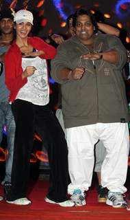 Mallika Sherawat & Choreographer Ganesh Acharya during the rehearsal for New Year Celebration in Mum