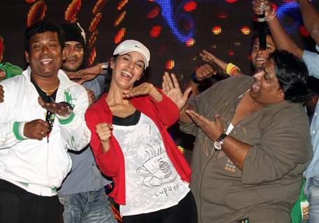 Mallika Sherawat & Choreographer Ganesh Acharya during the rehearsal for New Year Celebration in Mum