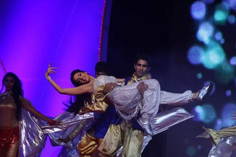 Mallika Sherawat performing at New Year's Eve event at Hotel Tulip Star in Mumbai