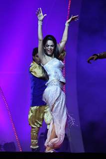 Mallika Sherawat performing at New Year's Eve event at Hotel Tulip Star in Mumbai