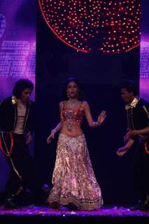 Mallika Sherawat performing at New Year's Eve event at Hotel Tulip Star in Mumbai