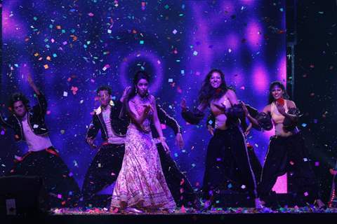 Mallika Sherawat performing at New Year's Eve event at Hotel Tulip Star in Mumbai