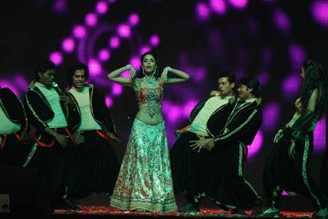 Mallika Sherawat performing at New Year's Eve event at Hotel Tulip Star in Mumbai