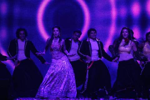 Mallika Sherawat performing at New Year's Eve event at Hotel Tulip Star in Mumbai