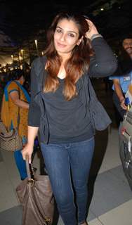 Raveena Tandon snapped at Airport returns from their vacation