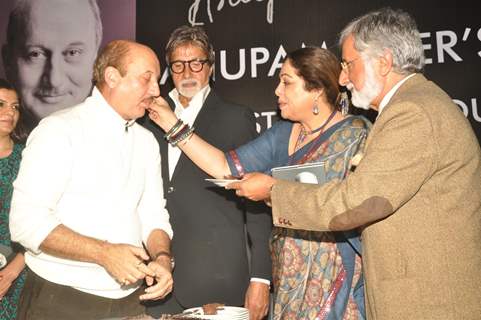 Amitabh Bachchan at the book launch of Anupam Kher titled, 'The Best Thing About You Is You' at Le Sutra in Bandra, Mumbai