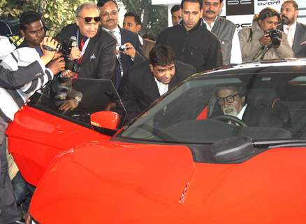 Legendary Amitabh Bachchan at the launch of super car DC Avanti, at Auto Expo 2012 in New Delhi