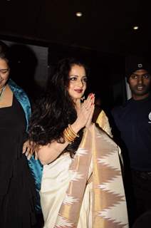 Veteran actress Rekha during the launch of Mangiamo restaurant in Bandra.  .