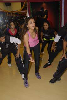 Aarti Chabbria practicing dance steps for New Year's bash at Andheri. .