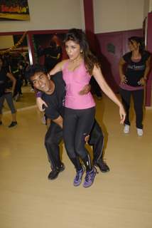 Aarti Chabbria practicing dance steps for New Year's bash at Andheri. .