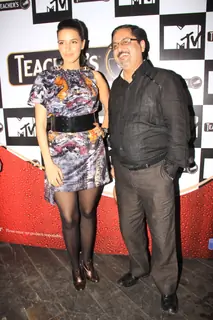 Neha Dupia with Harish Moolchandani, CEO of Beam India at the launch of Teacher's CAN DO