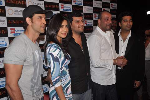 Hrithik Roshan, Sanjay Dutt, Priyanka Chopra and Karan Johar at 'Agneepath' trailer launch event