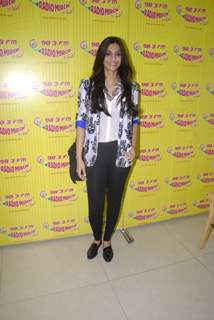 Sonam Kapoor on the sets of Radio Mirchi at Parel. .